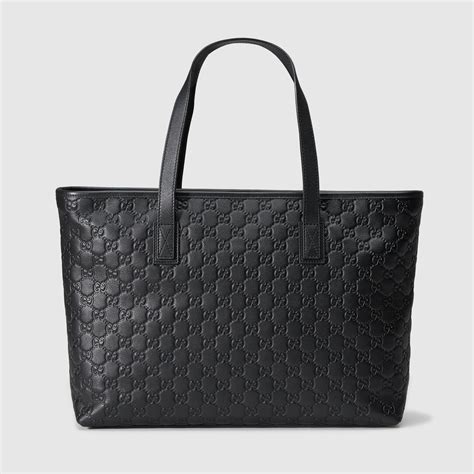 gucci made in italy black tote|gucci tote black leather.